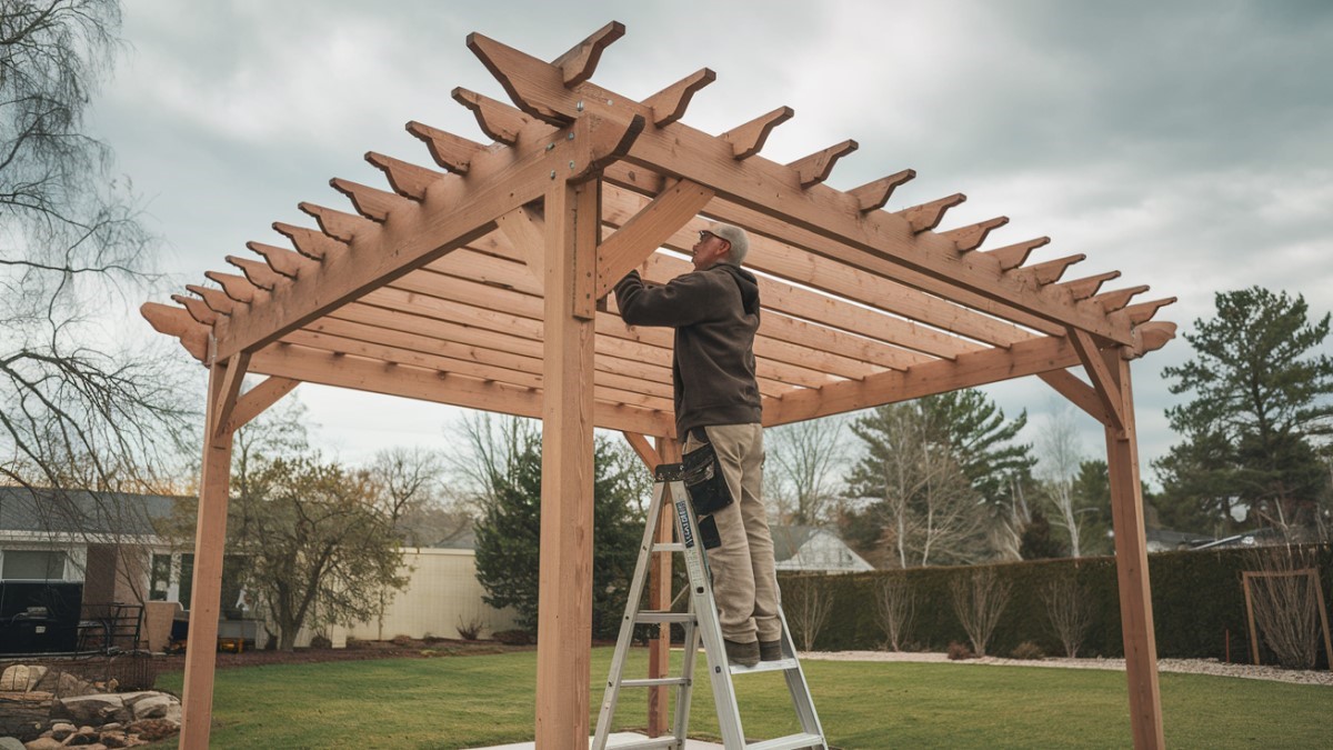 Beautiful pergola in a London garden